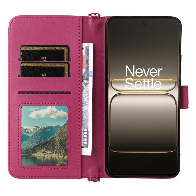 For OnePlus Nord CE5 / Ace 5 Racing 5G Multifunctional 6-Card Slots Leather Phone Case with Wrist Strap