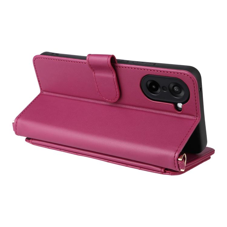 For OnePlus Nord CE5 / Ace 5 Racing 5G Multifunctional 6-Card Slots Leather Phone Case with Wrist Strap