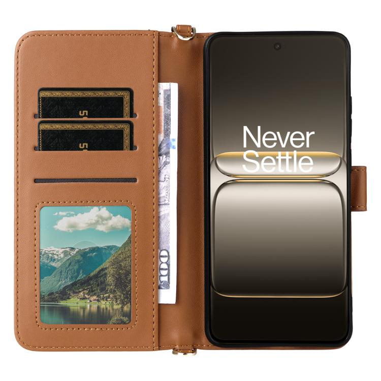 For OnePlus Nord CE5 / Ace 5 Racing 5G Multifunctional 6-Card Slots Leather Phone Case with Wrist Strap