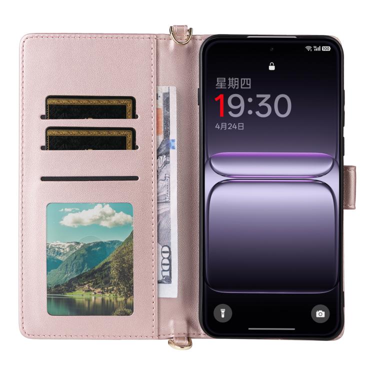 For OnePlus Nord 5 / OnePlus Ace 5 Ultra Multifunctional 6-Card Slots Leather Phone Case with Wrist Strap