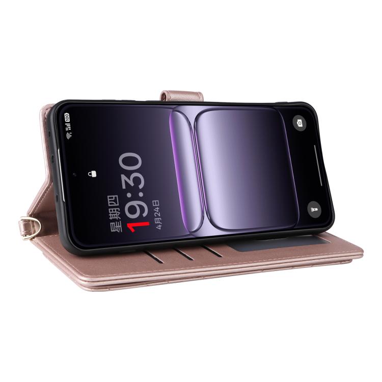 For OnePlus Nord 5 / OnePlus Ace 5 Ultra Multifunctional 6-Card Slots Leather Phone Case with Wrist Strap