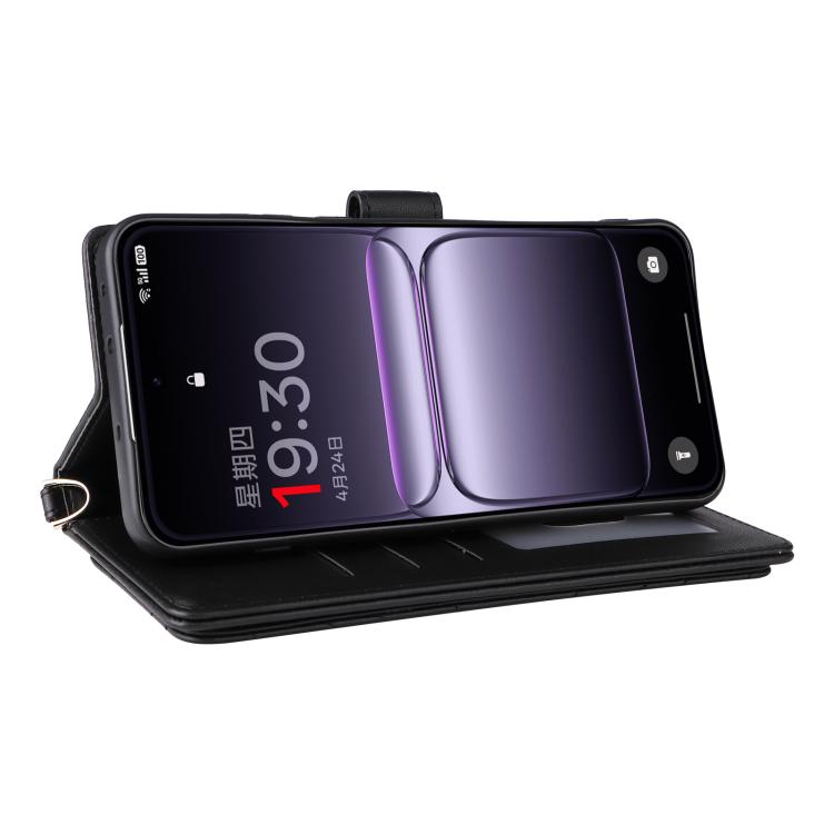 For OnePlus Nord 5 / OnePlus Ace 5 Ultra Multifunctional 6-Card Slots Leather Phone Case with Wrist Strap