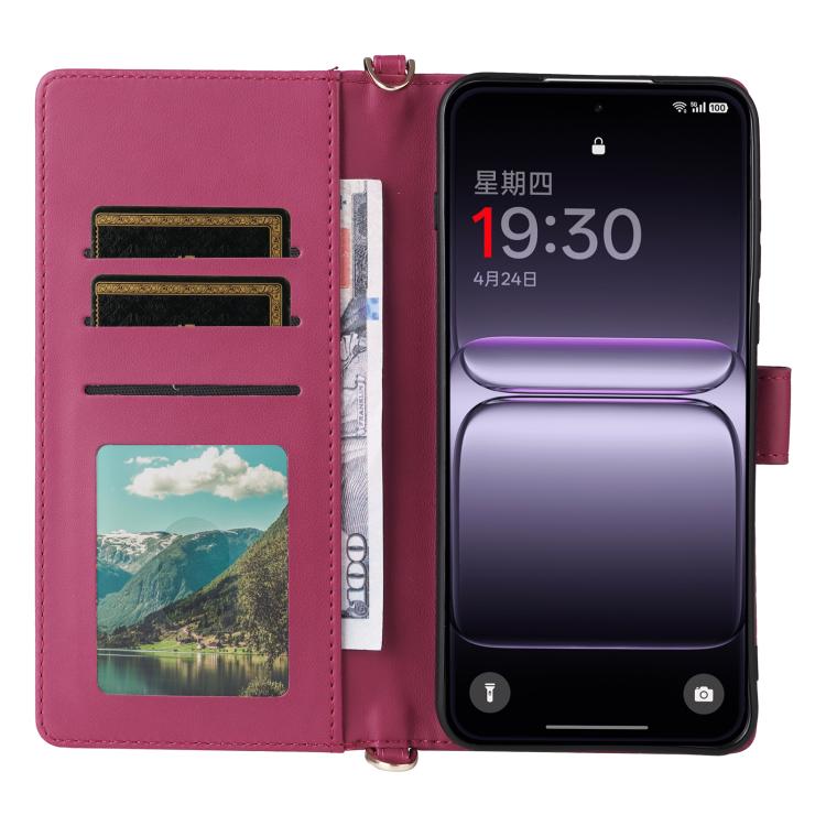 For OnePlus Nord 5 / OnePlus Ace 5 Ultra Multifunctional 6-Card Slots Leather Phone Case with Wrist Strap