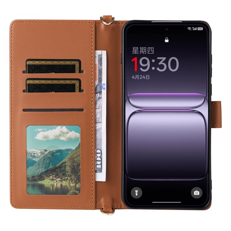 For OnePlus Nord 5 / OnePlus Ace 5 Ultra Multifunctional 6-Card Slots Leather Phone Case with Wrist Strap