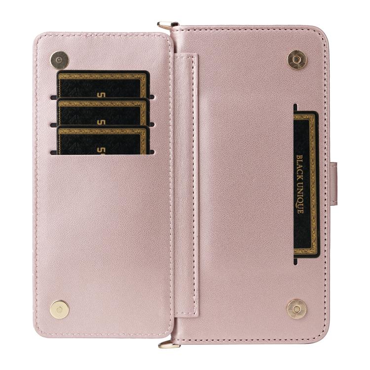For OnePlus 15 Multifunctional 6-Card Slots Leather Phone Case with Wrist Strap