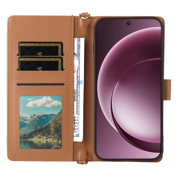 For OnePlus 15 Multifunctional 6-Card Slots Leather Phone Case with Wrist Strap