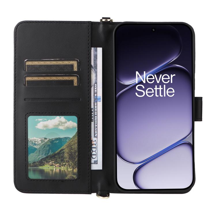 For OnePlus Turbo 6 / Turbo 6V / Nord 6 Multifunctional 6-Card Slots Leather Phone Case with Wrist Strap