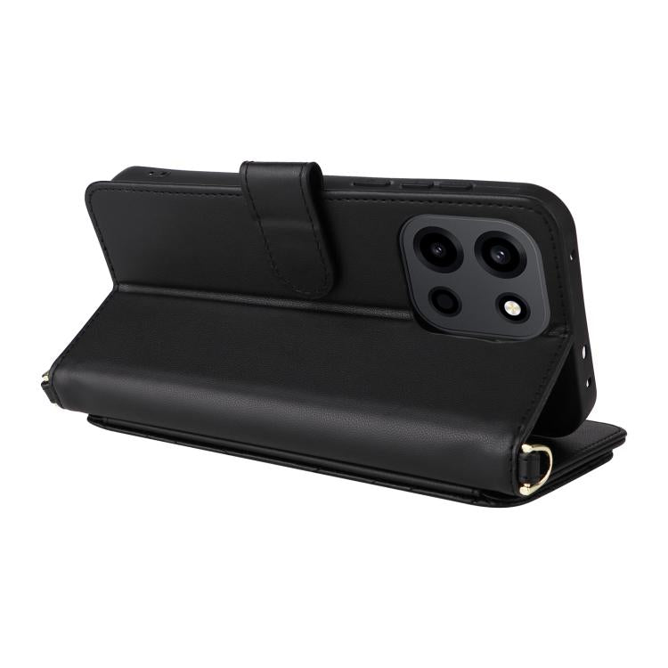 For OnePlus Turbo 6 / Turbo 6V / Nord 6 Multifunctional 6-Card Slots Leather Phone Case with Wrist Strap