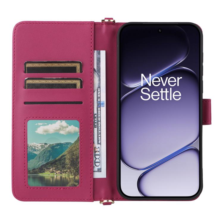 For OnePlus Turbo 6 / Turbo 6V / Nord 6 Multifunctional 6-Card Slots Leather Phone Case with Wrist Strap