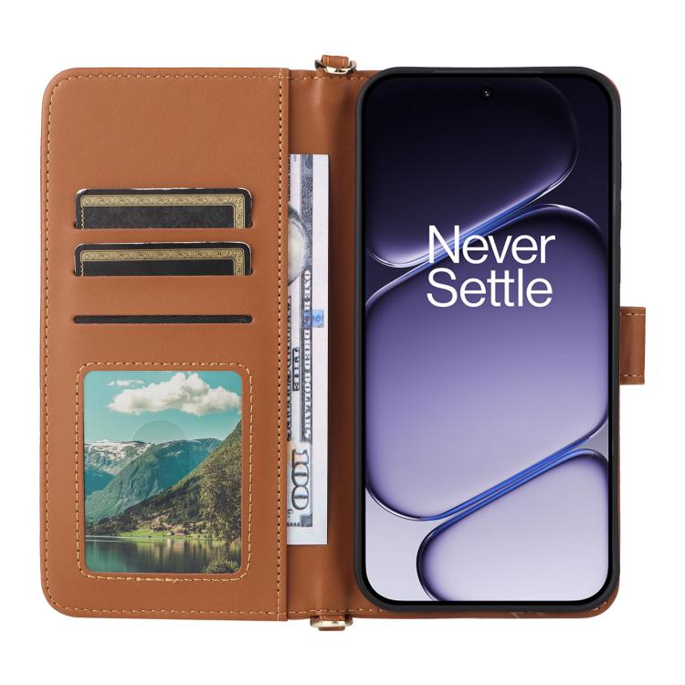 For OnePlus Turbo 6 / Turbo 6V / Nord 6 Multifunctional 6-Card Slots Leather Phone Case with Wrist Strap