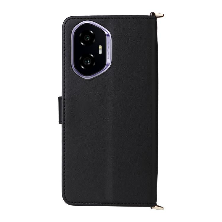 For Honor 300 5G Multifunctional 6-Card Slots Leather Phone Case with Wrist Strap