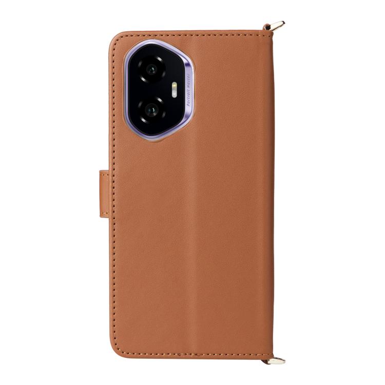For Honor 300 5G Multifunctional 6-Card Slots Leather Phone Case with Wrist Strap