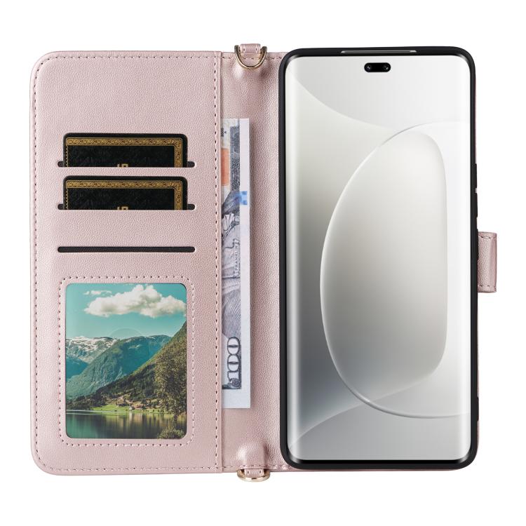 For Honor 300 Pro 5G / 300 Ultra 5G Multifunctional 6-Card Slots Leather Phone Case with Wrist Strap