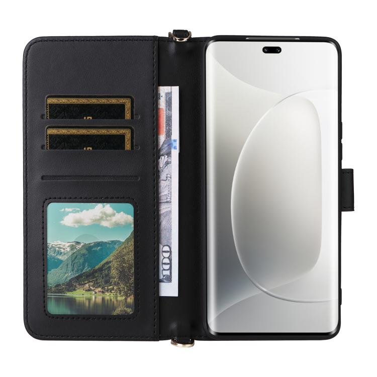 For Honor 300 Pro 5G / 300 Ultra 5G Multifunctional 6-Card Slots Leather Phone Case with Wrist Strap