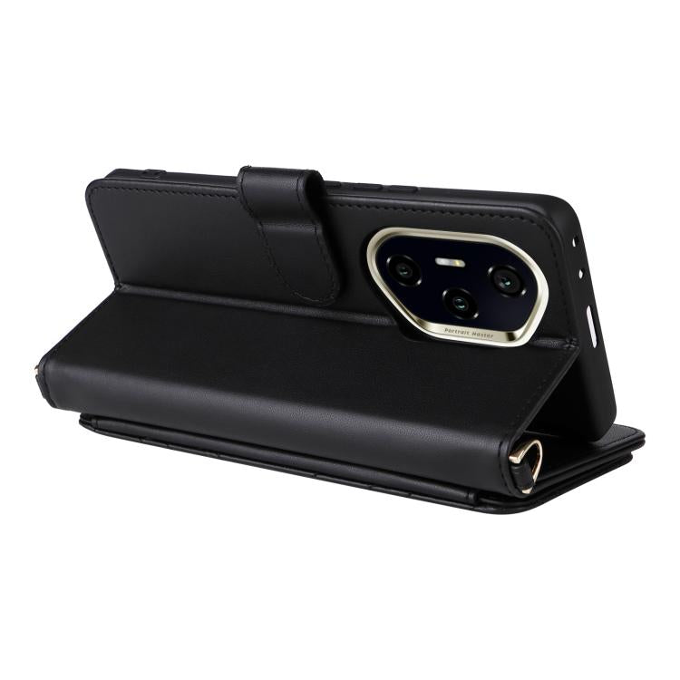 For Honor 300 Pro 5G / 300 Ultra 5G Multifunctional 6-Card Slots Leather Phone Case with Wrist Strap