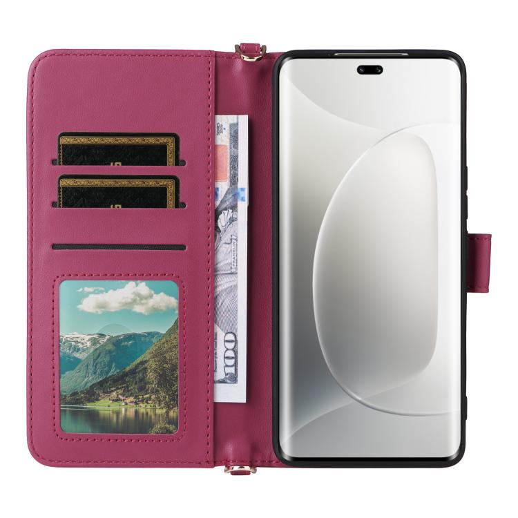 For Honor 300 Pro 5G / 300 Ultra 5G Multifunctional 6-Card Slots Leather Phone Case with Wrist Strap