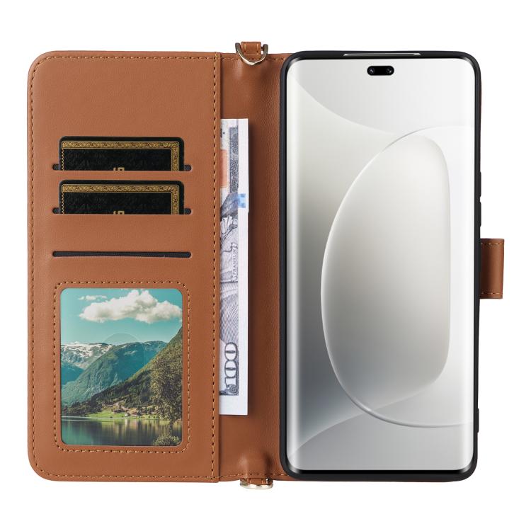For Honor 300 Pro 5G / 300 Ultra 5G Multifunctional 6-Card Slots Leather Phone Case with Wrist Strap