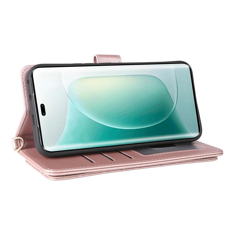 For Honor 400 Global 156.5mm Multifunctional 6-Card Slots Leather Phone Case with Wrist Strap