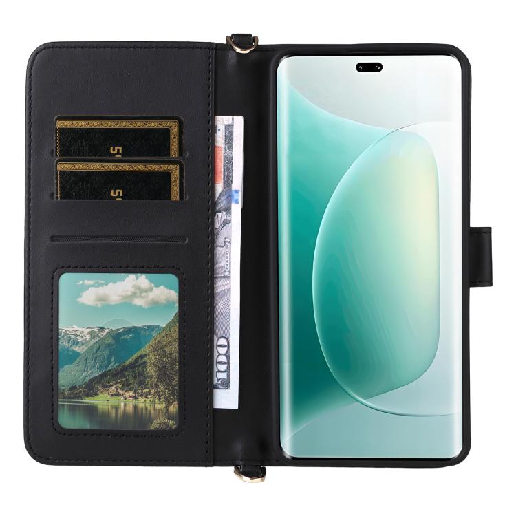 For Honor 400 Global 156.5mm Multifunctional 6-Card Slots Leather Phone Case with Wrist Strap
