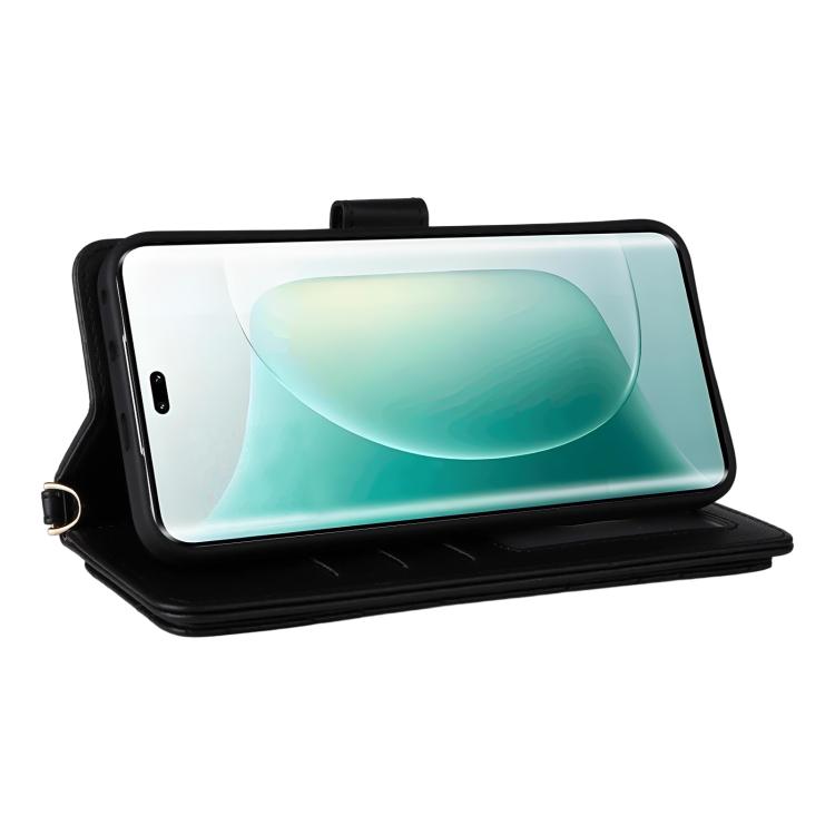For Honor 400 Global 156.5mm Multifunctional 6-Card Slots Leather Phone Case with Wrist Strap
