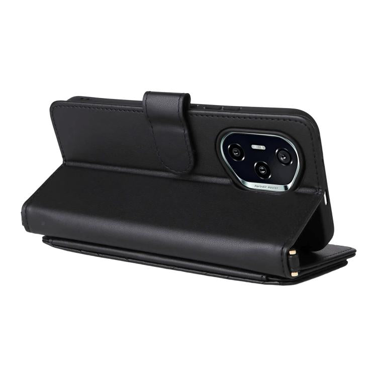 For Honor 400 Global 156.5mm Multifunctional 6-Card Slots Leather Phone Case with Wrist Strap