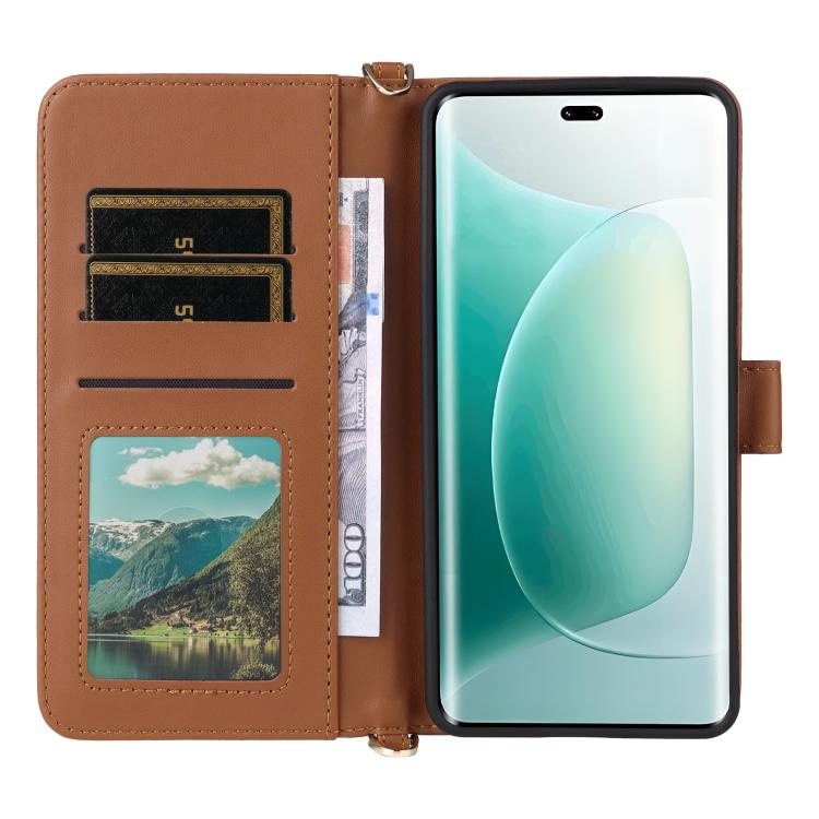 For Honor 400 Global 156.5mm Multifunctional 6-Card Slots Leather Phone Case with Wrist Strap