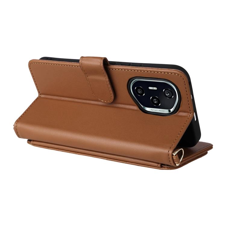 For Honor 400 Global 156.5mm Multifunctional 6-Card Slots Leather Phone Case with Wrist Strap