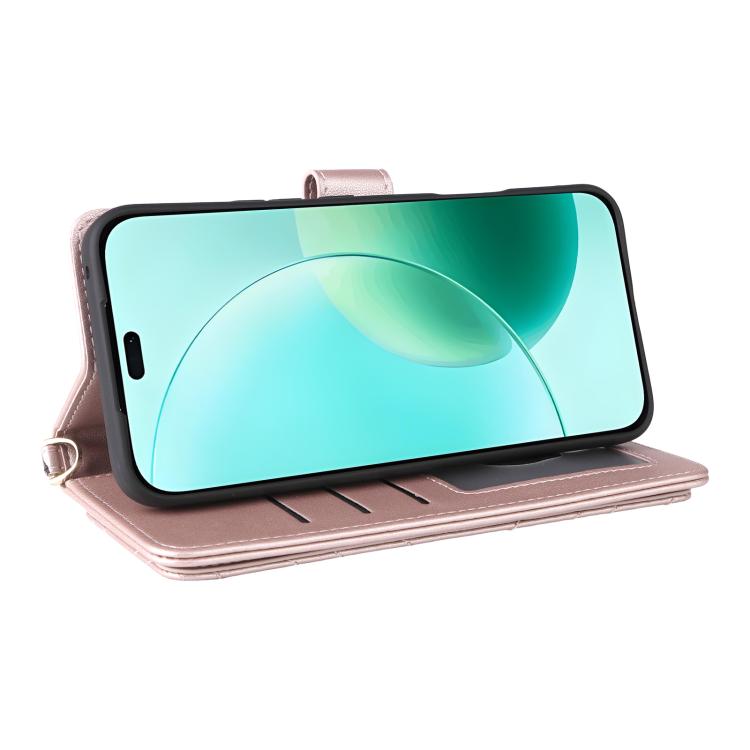For Honor 400 Lite Global Multifunctional 6-Card Slots Leather Phone Case with Wrist Strap