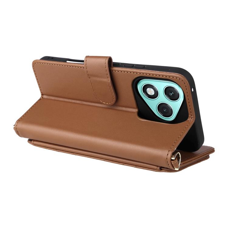 For Honor 400 Lite Global Multifunctional 6-Card Slots Leather Phone Case with Wrist Strap