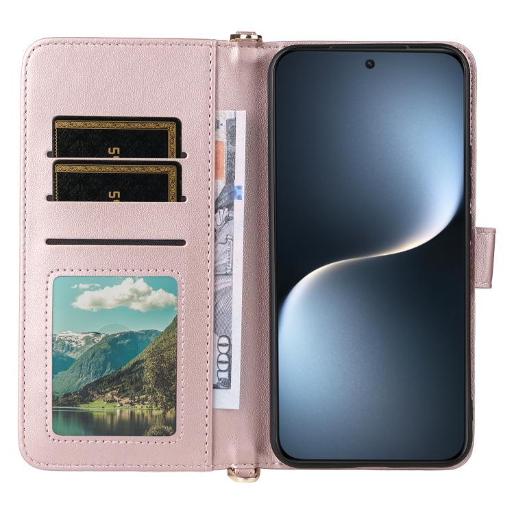 For Honor Magic7 5G Multifunctional 6-Card Slots Leather Phone Case with Wrist Strap