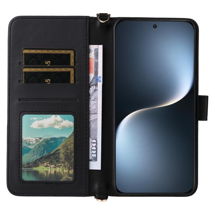 For Honor Magic7 5G Multifunctional 6-Card Slots Leather Phone Case with Wrist Strap