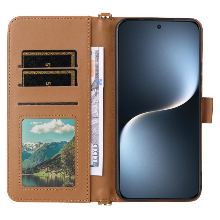 For Honor Magic7 5G Multifunctional 6-Card Slots Leather Phone Case with Wrist Strap