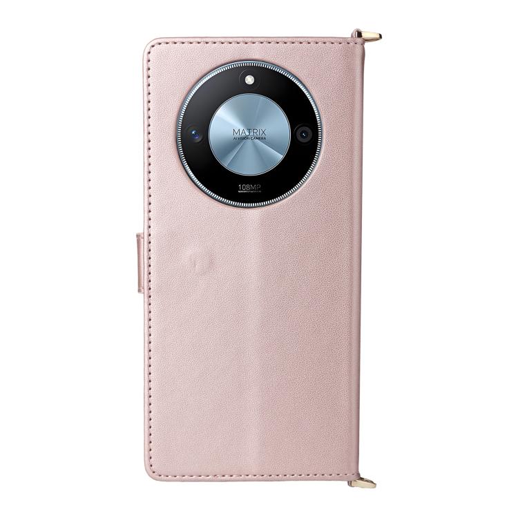 For Honor X60 5G / X9c Smart Multifunctional 6-Card Slots Leather Phone Case with Wrist Strap