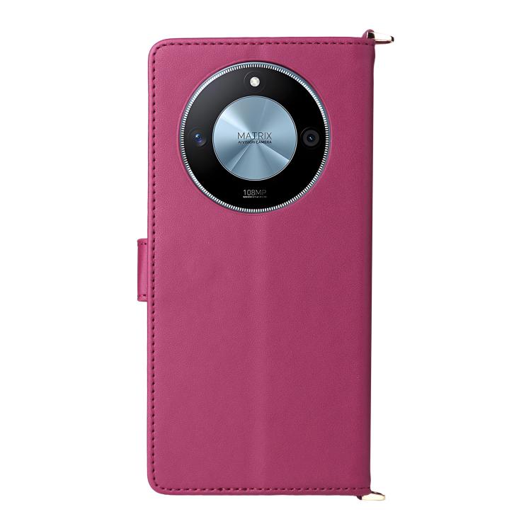 For Honor X60 5G / X9c Smart Multifunctional 6-Card Slots Leather Phone Case with Wrist Strap