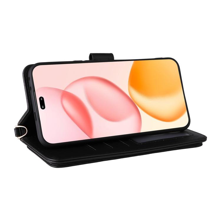 For Honor 400 Pro Global 160.8mm Multifunctional 6-Card Slots Leather Phone Case with Wrist Strap