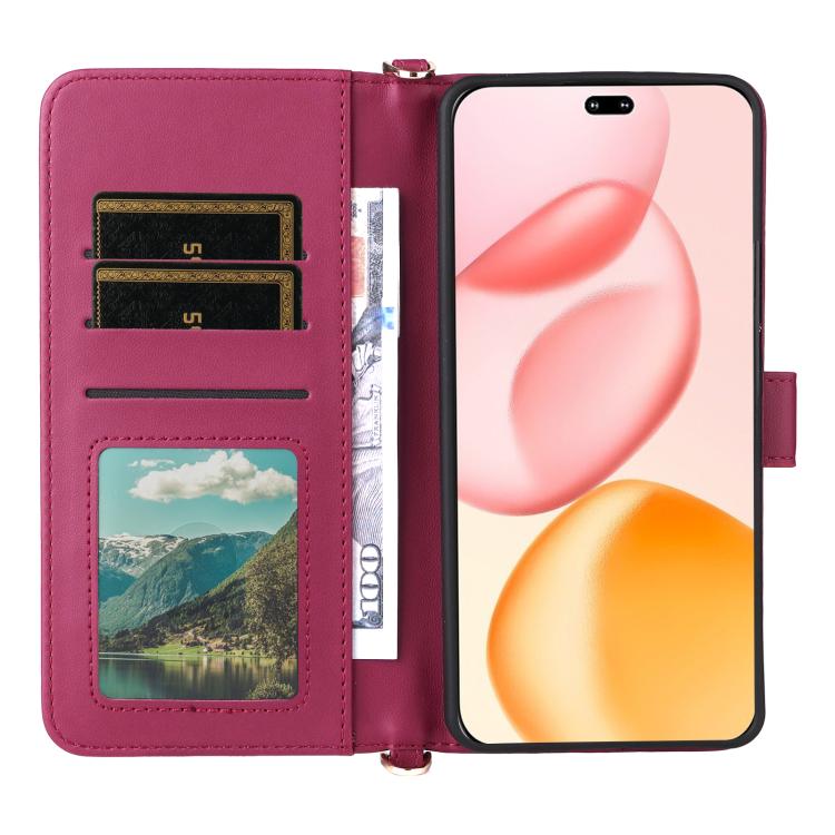 For Honor 400 Pro Global 160.8mm Multifunctional 6-Card Slots Leather Phone Case with Wrist Strap