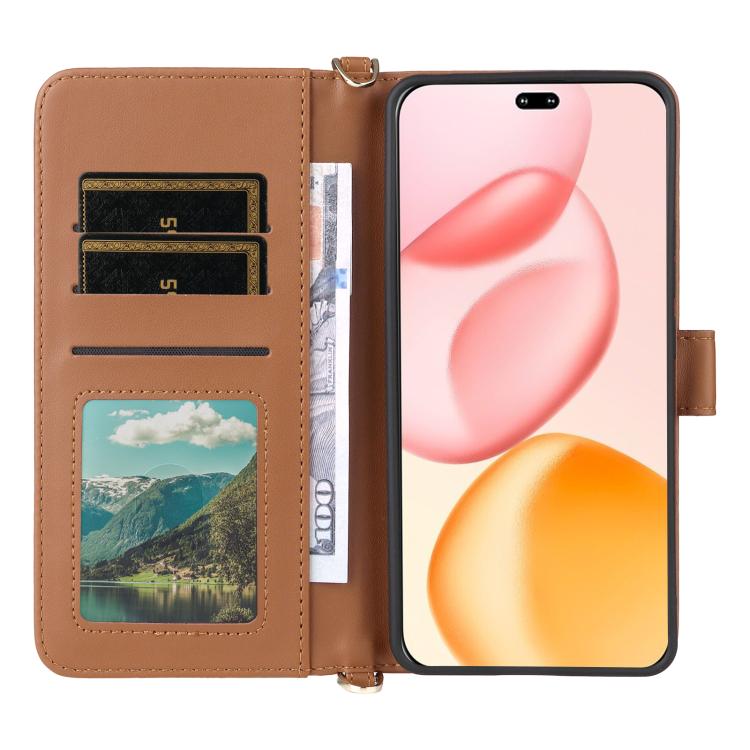 For Honor 400 Pro Global 160.8mm Multifunctional 6-Card Slots Leather Phone Case with Wrist Strap