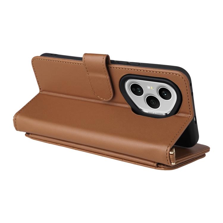 For Honor 400 Pro Global 160.8mm Multifunctional 6-Card Slots Leather Phone Case with Wrist Strap