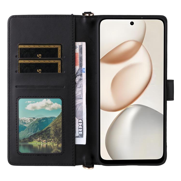For Honor 400 Smart 5G Multifunctional 6-Card Slots Leather Phone Case with Wrist Strap