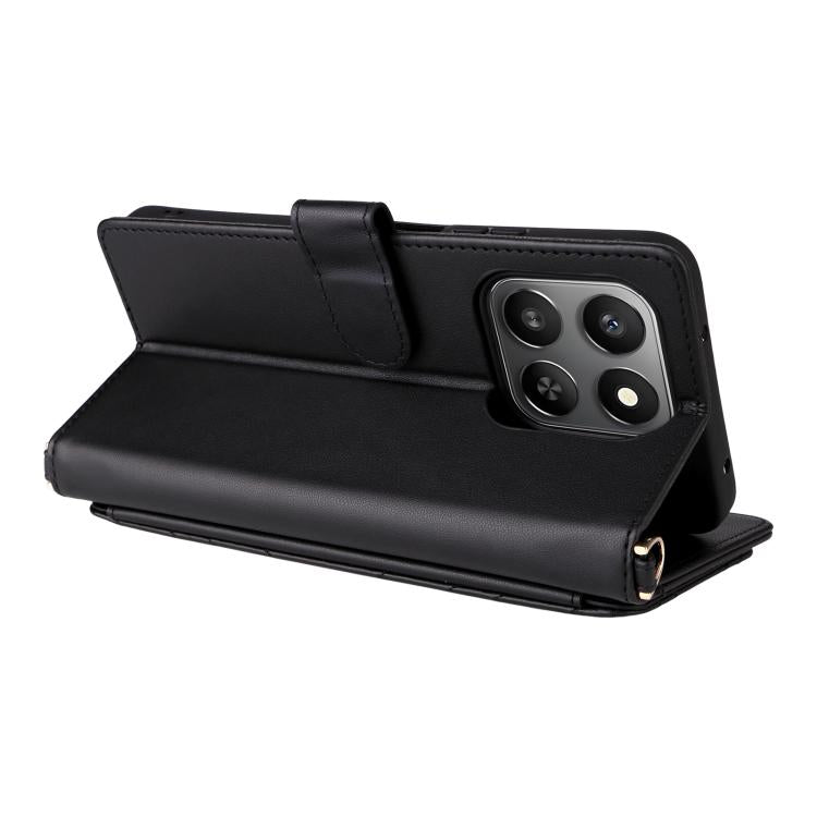 For Honor 400 Smart 5G Multifunctional 6-Card Slots Leather Phone Case with Wrist Strap