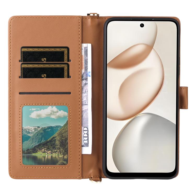 For Honor 400 Smart 5G Multifunctional 6-Card Slots Leather Phone Case with Wrist Strap