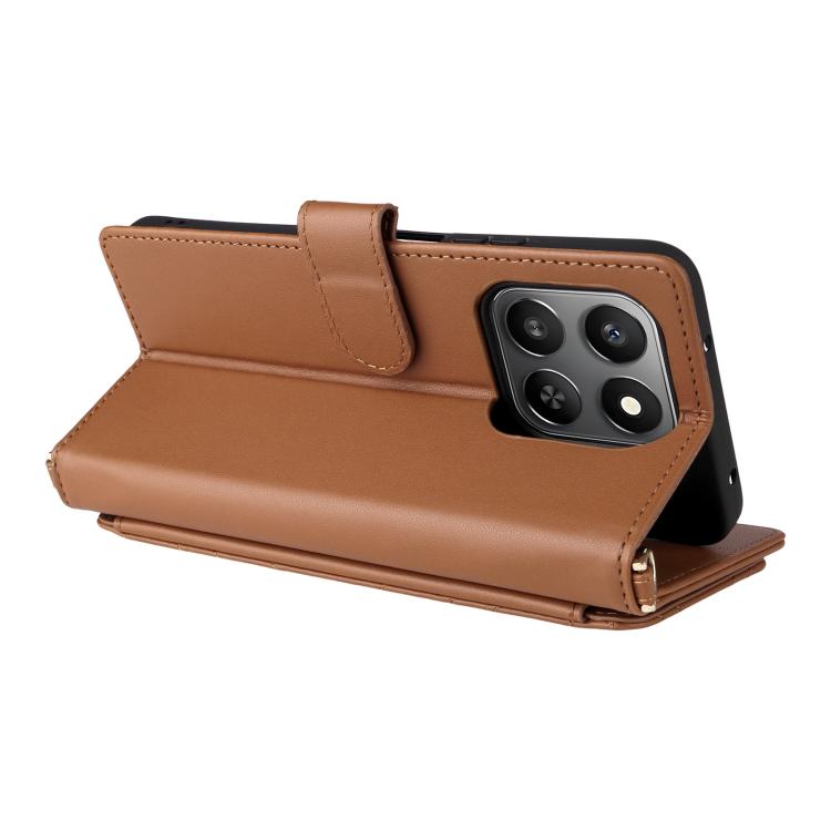 For Honor 400 Smart 5G Multifunctional 6-Card Slots Leather Phone Case with Wrist Strap