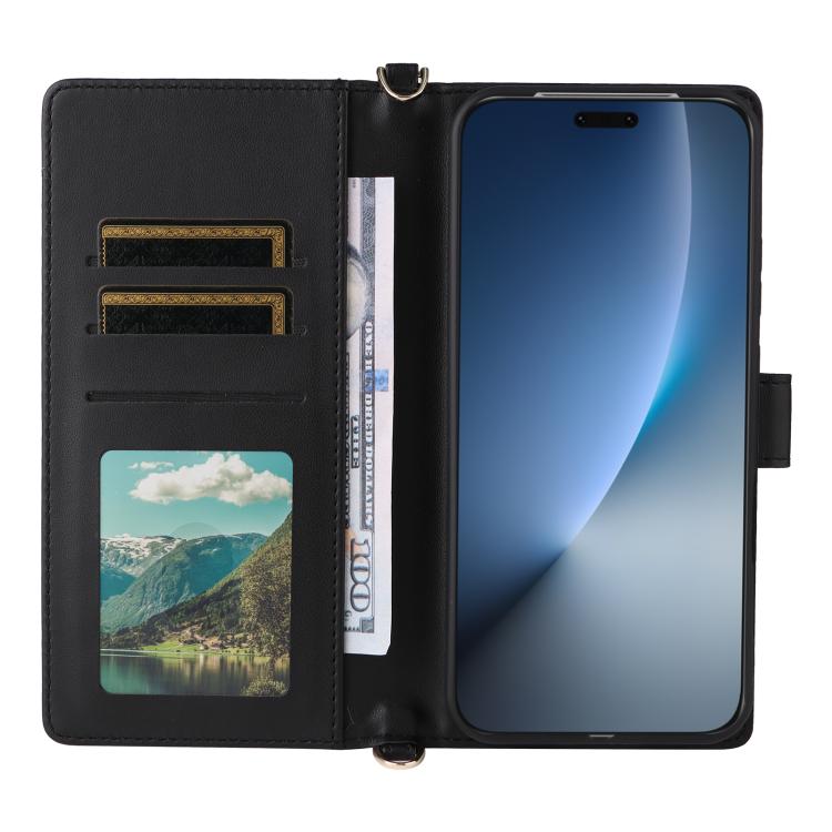 For Honor Magic8 Pro Multifunctional 6-Card Slots Leather Phone Case with Wrist Strap