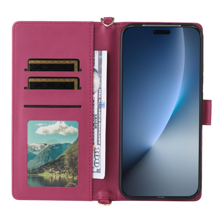For Honor Magic8 Pro Multifunctional 6-Card Slots Leather Phone Case with Wrist Strap