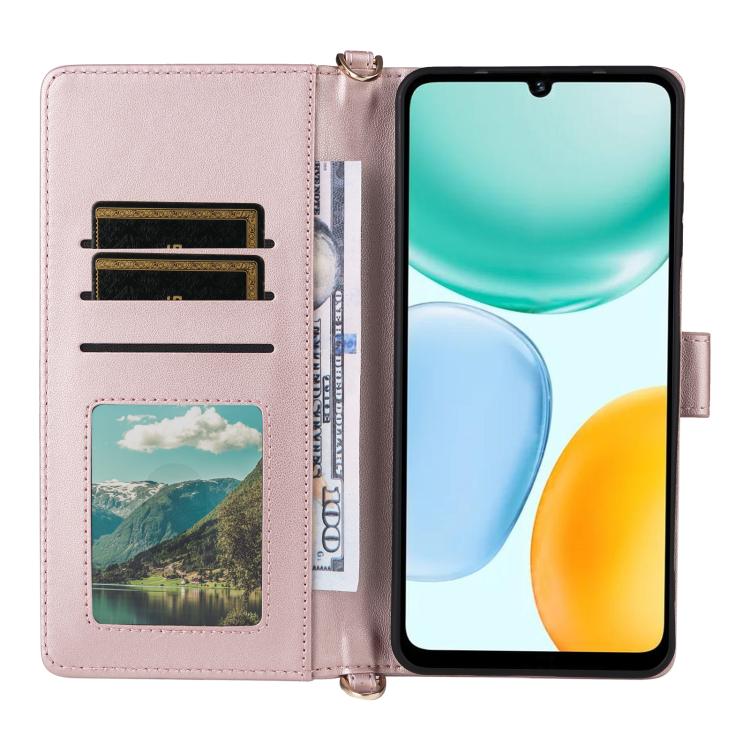 For Honor X5c Plus / X5c 4G Multifunctional 6-Card Slots Leather Phone Case with Wrist Strap