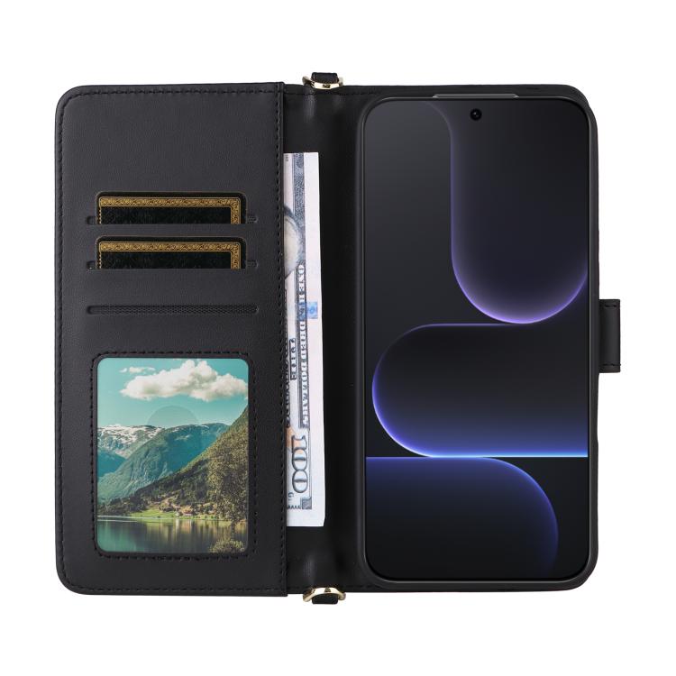 For Honor 500 / 500 Pro Global 155.8mm Multifunctional 6-Card Slots Leather Phone Case with Wrist Strap