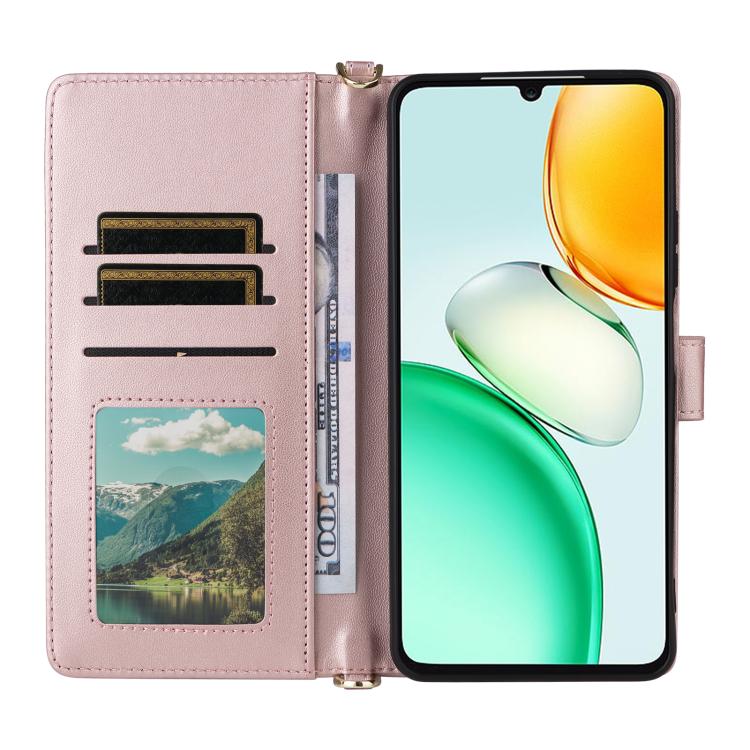 For Honor Play10 4G Multifunctional 6-Card Slots Leather Phone Case with Wrist Strap