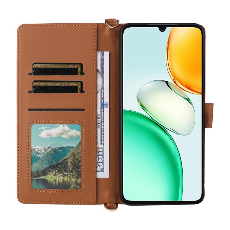 For Honor Play10 4G Multifunctional 6-Card Slots Leather Phone Case with Wrist Strap