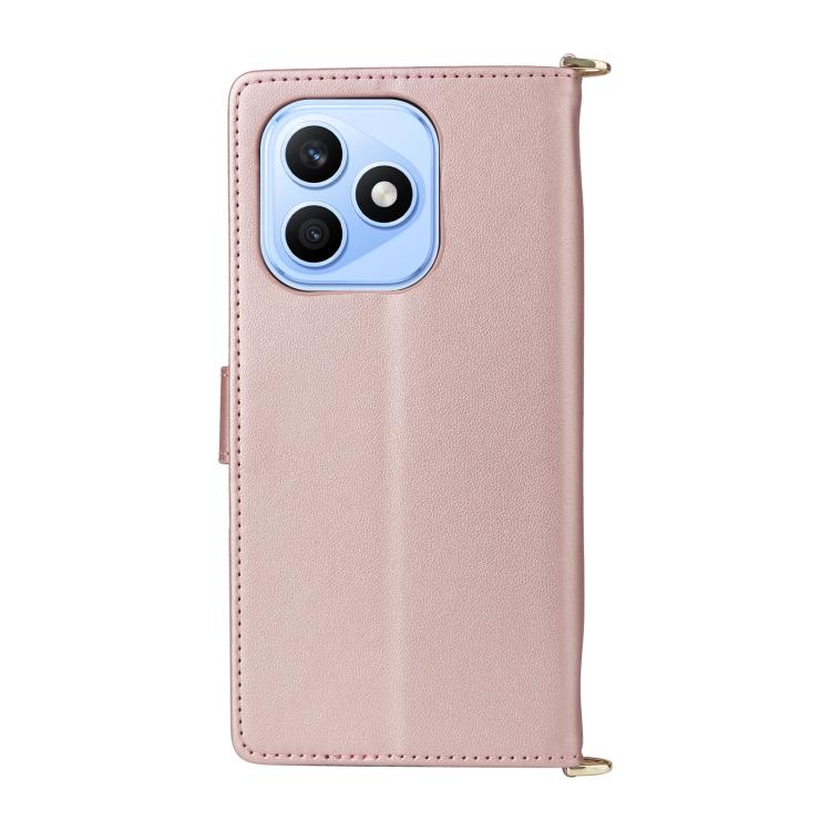 For Honor X8d 4G Multifunctional 6-Card Slots Leather Phone Case with Wrist Strap