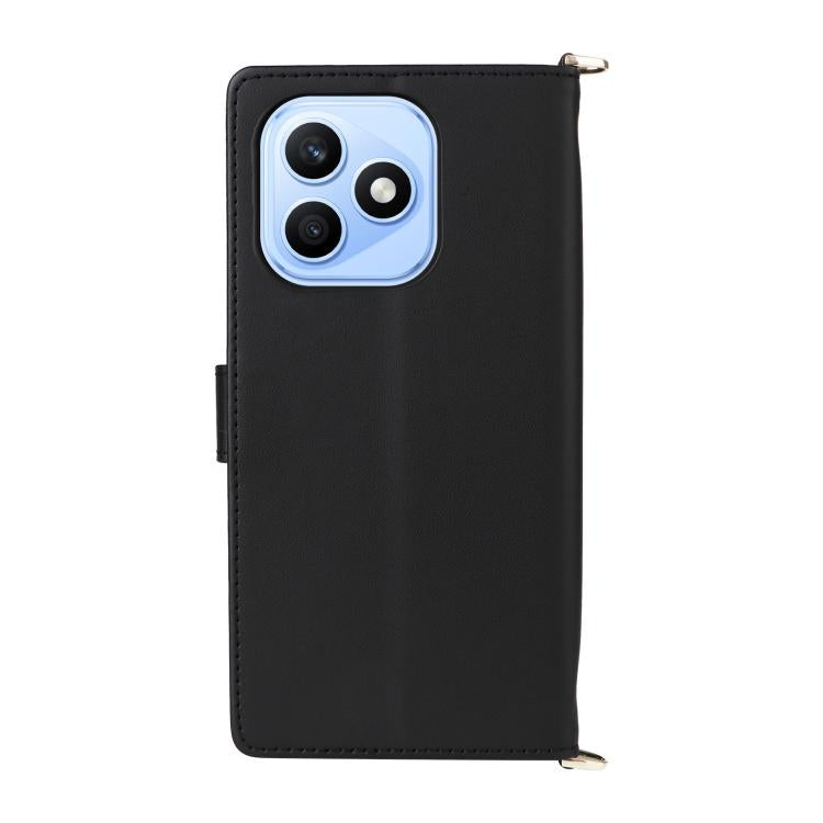 For Honor X8d 4G Multifunctional 6-Card Slots Leather Phone Case with Wrist Strap